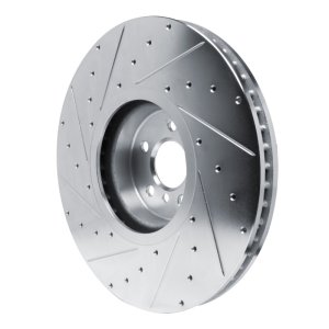 BMW M850i xDrive Gran Coupe Brake Rotor (1) - Right Front - R1 Concepts - Drilled & Slotted - Silver - `17-`25